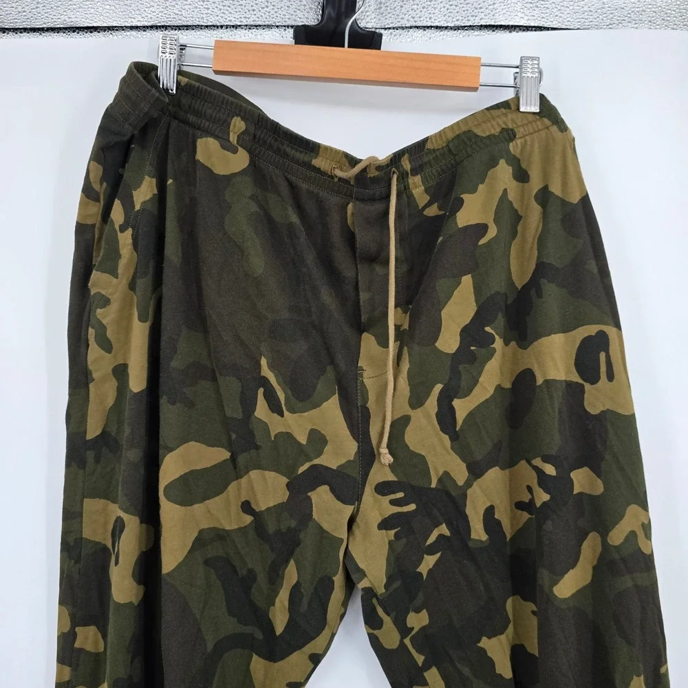 J. Crew Knit Goods Mens XXL Slim Camo Jogger Pants Green Camouflage Drawstring